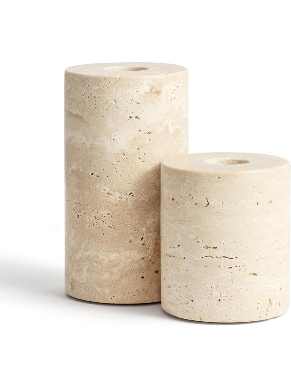 Natural Marble Candle Holders Set of 2 - Decorative Centerpieces for Home